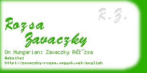 rozsa zavaczky business card